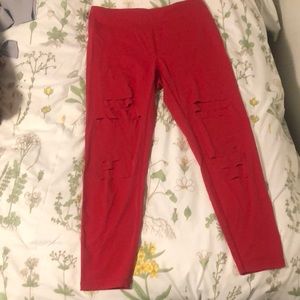 ZYIA Red Cut Leggings